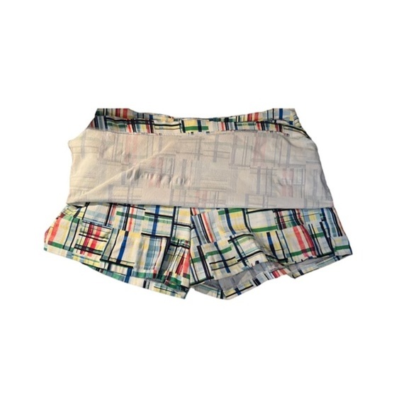 Zac & Rachel Madras Pull-On Skort Plaid Multi Red Blue White Green Yellow Sz. 10 - Picture 14 of 15